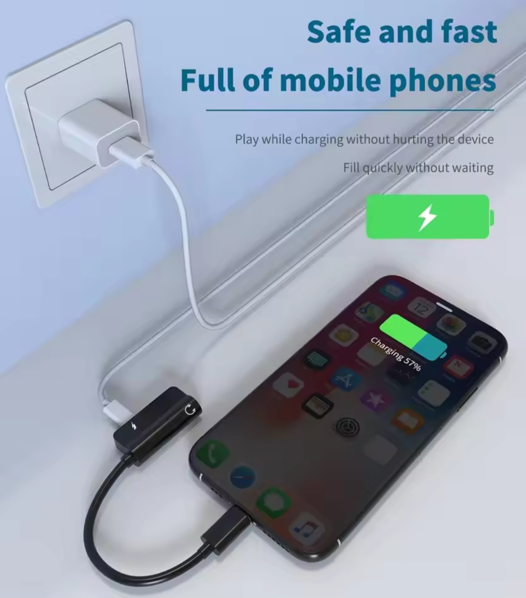 کابل تبدیل AUX و شارژ آيفون ( Apple ) - سه کاره - Image 3