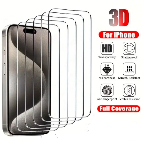 گلس 3D آیفون (13,14,15) ضد خط و خش و ضربه